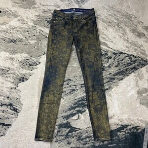 7 For All Mankind The Skinny Jeans Womens 25 Blue Denim Cotton Stretch Low Rise